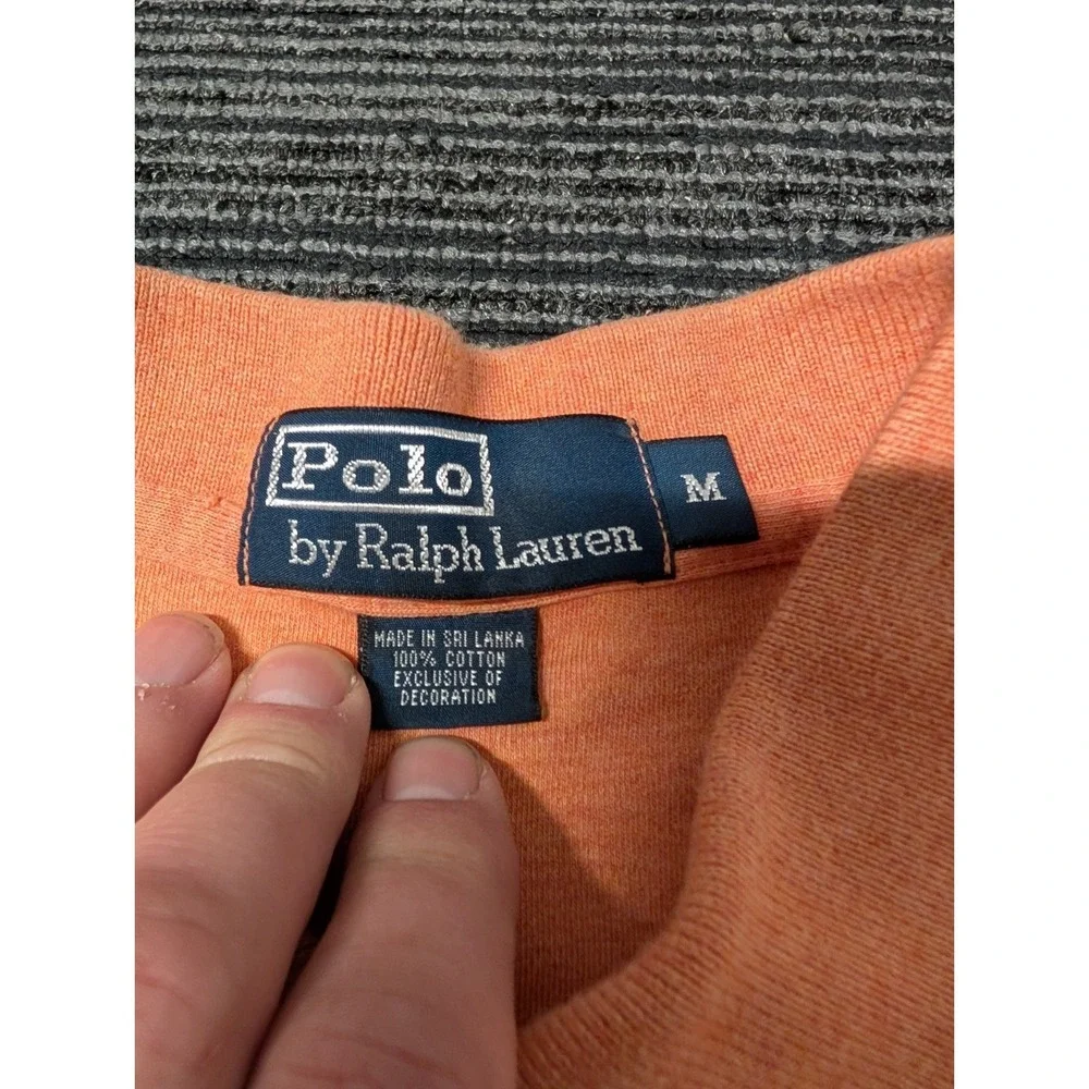 Ralph Lauren Polo Shirt Mens Size M Orange Pony Casual Short Sleeve